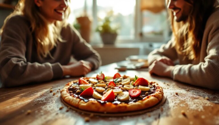 Image illustrant une recette de pizza Nutella gourmande et sucrée