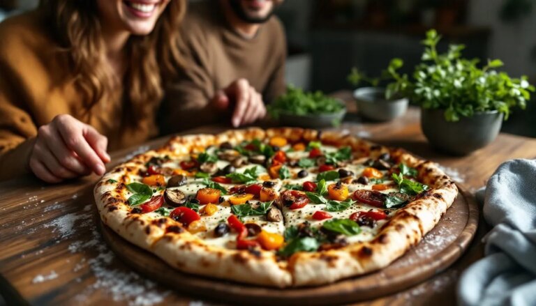 Image illustrant une recette de pizza végétalienne savoureuse et saine