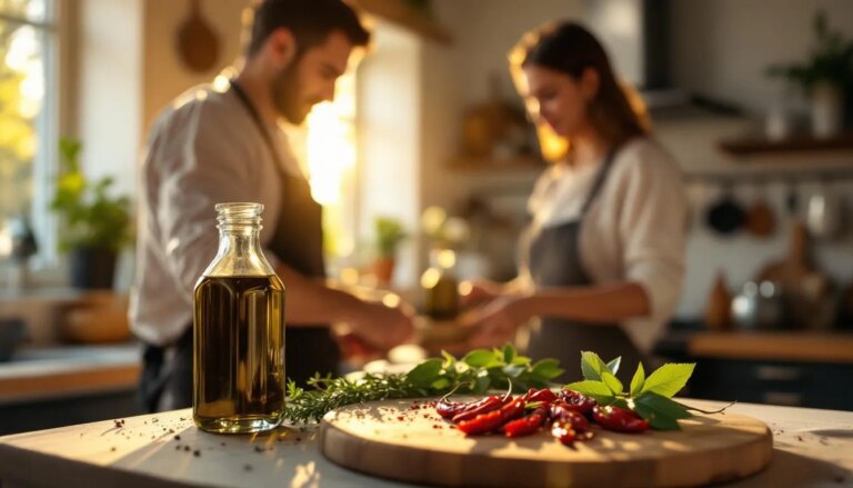 Recette d'huile piquante pour pizza avec une sauce relevée maison