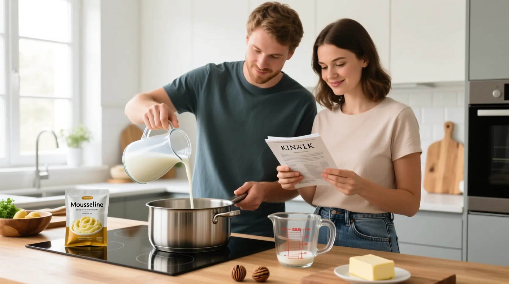 Dose de lait et d'eau pour sachet de purée Mousseline préparée