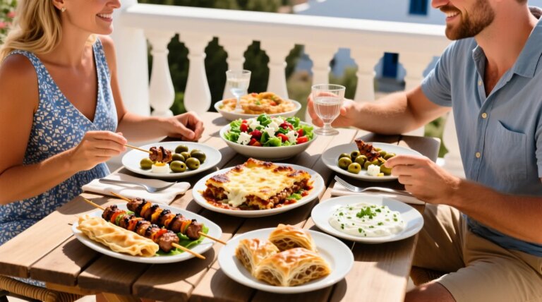 Assortiment de plats traditionnels grecs authentiques et recettes classiques
