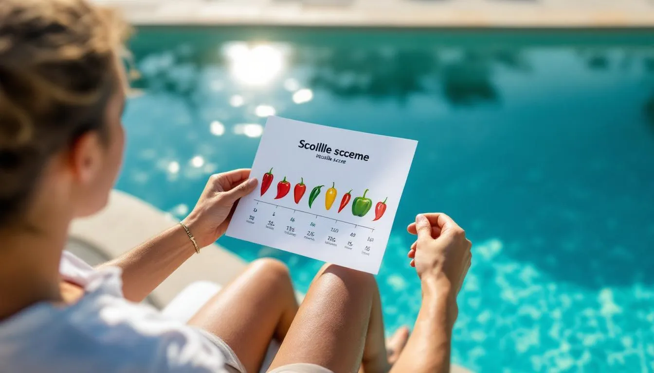 Illustration de l'échelle de Scoville montrant l'intensité des piments