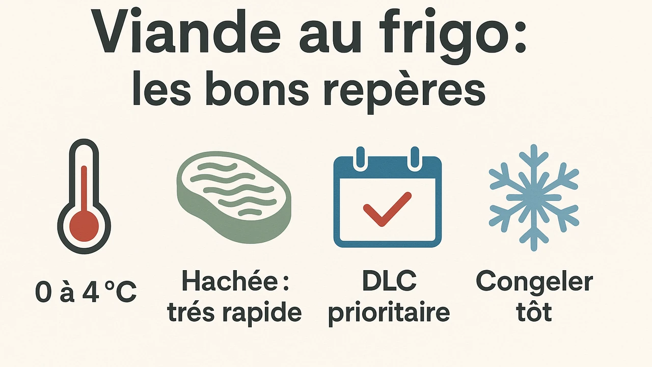 infographie sur le temps de conservation de la viande au frigo